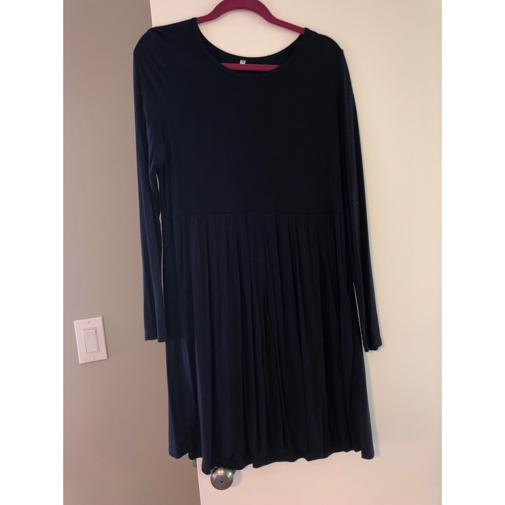 Long Sleeve Navy Dress
